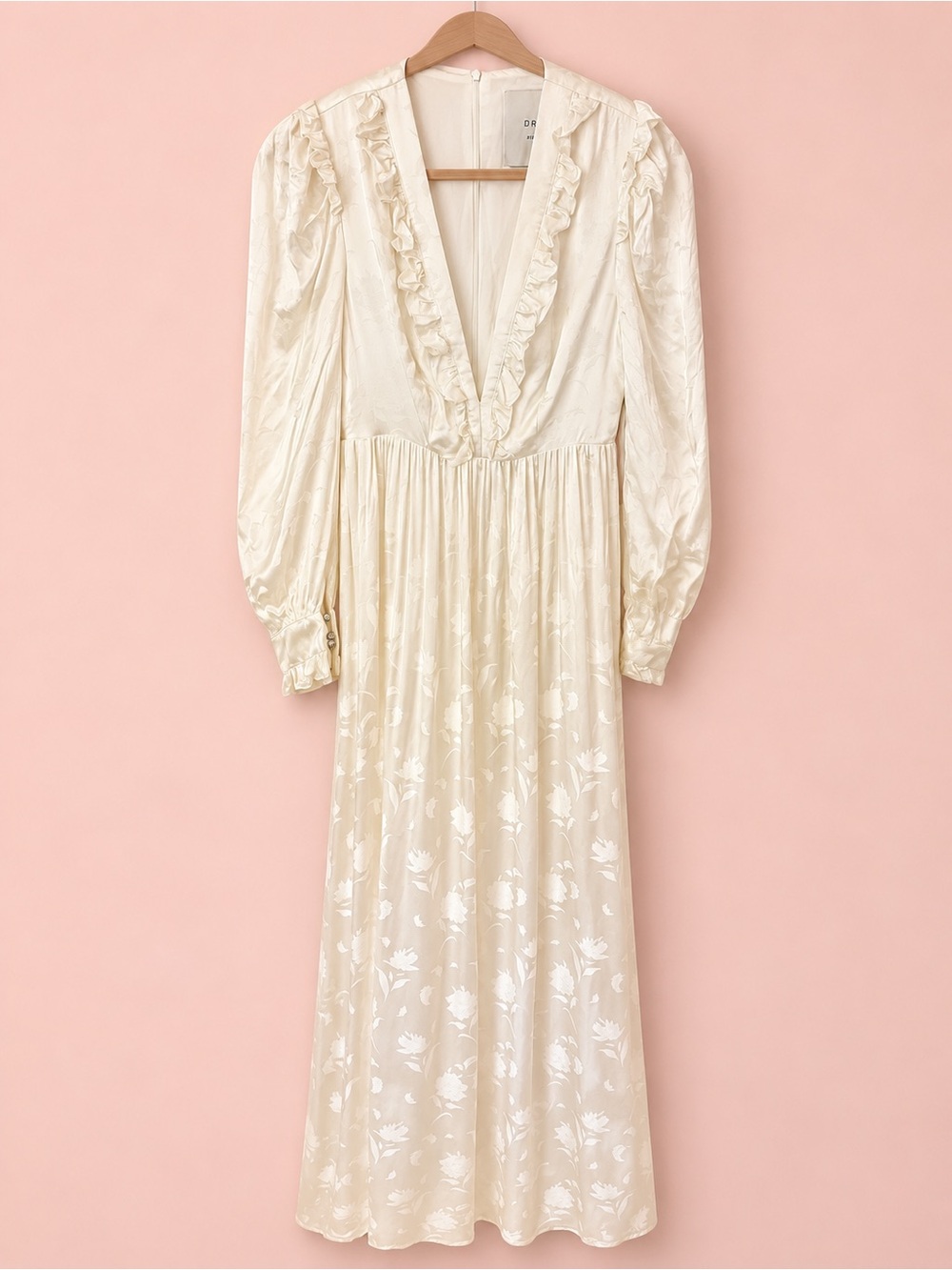 NWT Dream Sister Jane Ivory Floral Jacquard Ruffle Maxi Dress